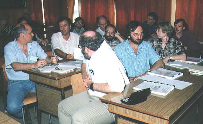 PhD defense of Alexander Petrov at New Bulgarian University, July 1998.