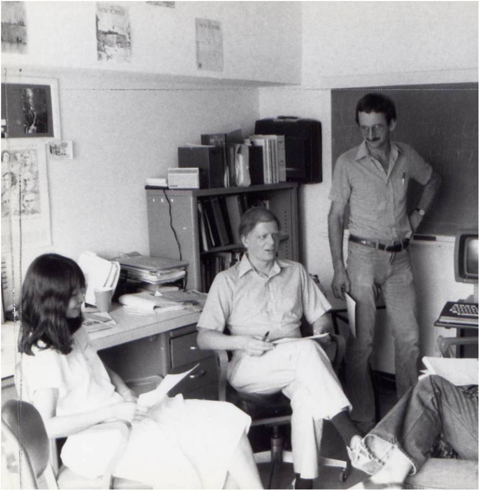 Patricia Cheng, Paul Thagard and Keith Holyoak working together at the University of Michigan’s Human Performance Center, circa 1984.